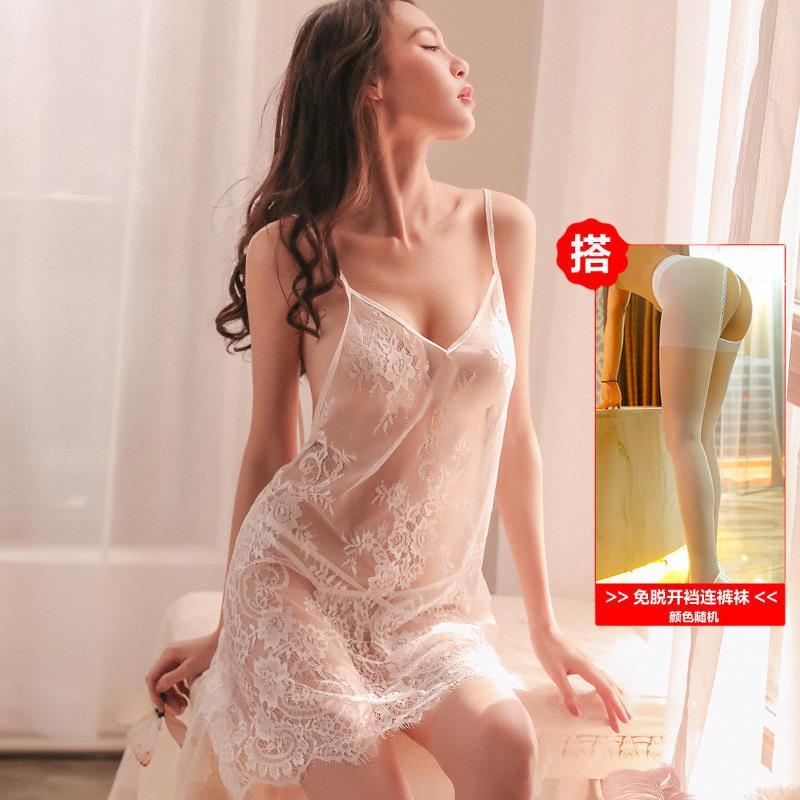 Image of double wrap sex pajamas women sensation provocative transparent sex underwear seduction lace nightdress wholesale 26